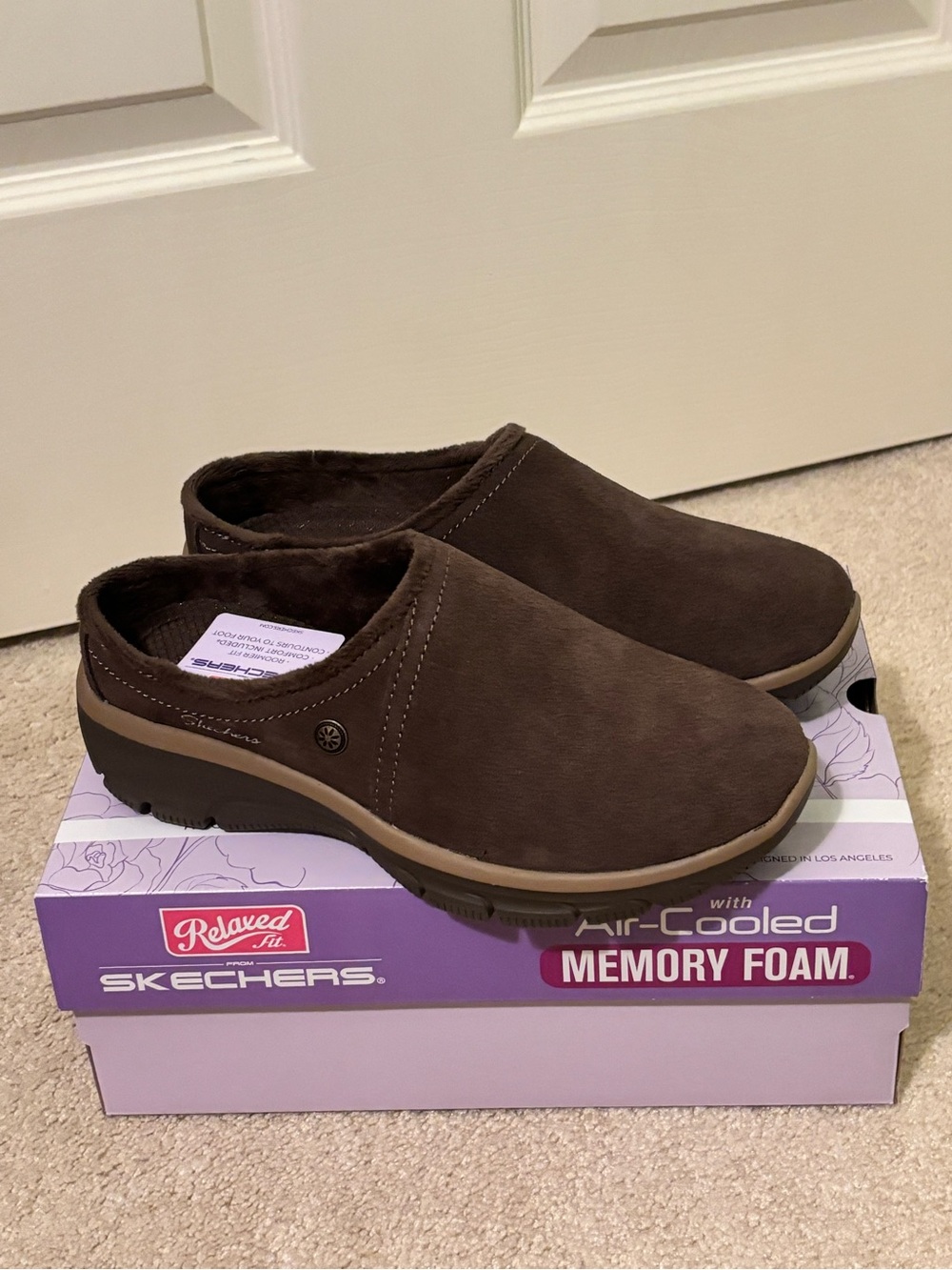 Skechers Relaxed Fit Women's Brown Slip-On Clog Mules